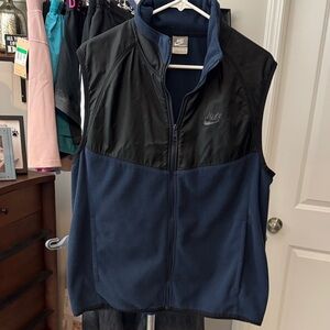 Nike Black and Navy Sleeveless Jacket